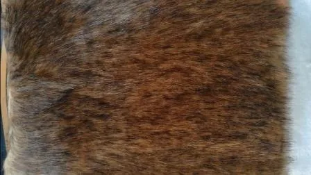 Soft Brown with Black Tips Jacquard Faux Fake Fur