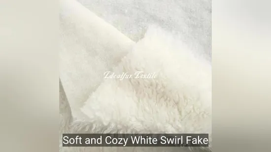 Luxurious White Swirl Faux Fur Fabric for Elegant Interiors